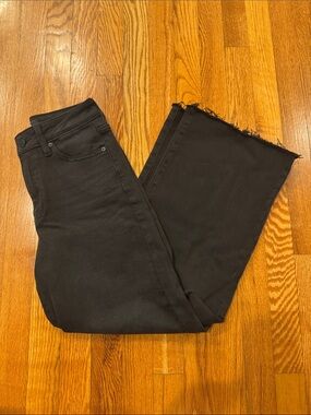 JBD Women’s High-Rise Black Wide-Leg Jeans with Raw Hem Size 24